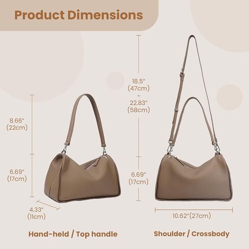 Genuine Leather Purses for Women, Real Leather Women's Shoulder bag Handbag Crossbody Bag Hoho bag with Adjustable Strap in Kuwait