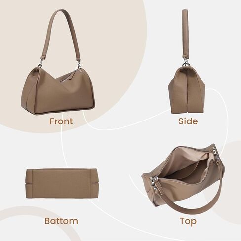 Genuine Leather Purses for Women, Real Leather Women's Shoulder bag Handbag Crossbody Bag Hoho bag with Adjustable Strap in Kuwait