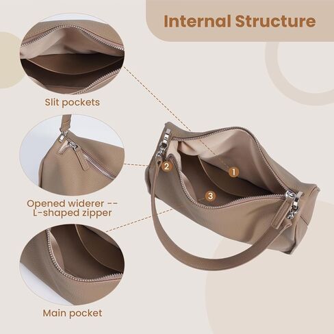 Genuine Leather Purses for Women, Real Leather Women's Shoulder bag Handbag Crossbody Bag Hoho bag with Adjustable Strap in Kuwait