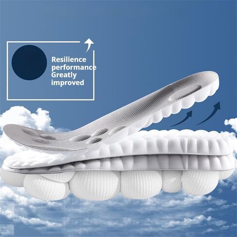 نعال Cloud Sole، نعال داخلية من الإسفنج الذكي للرجال/النساء - حشوات أحذية مريحة وداعمة من الإسفنج الذكي (أسود، US-Women-5-8.5) in Saudi Arabia