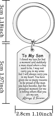 To My Son Keychain Inspirational Gifts for Son Gifts Son Keychain Encouragement Gifts in Saudi Arabia