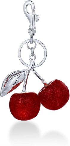 PAVOI 14K Gold Plated Heart & Cherry Bag Charm for Handbags - Chunky Charm for Purse & Totes - Trendy Gold Keychain for Women in Saudi Arabia