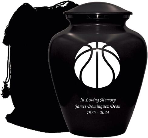 Basketball Cremation Urn, Customized Human Adult Funeral Urn for Basketball Lovers, Personalized Urn with Velvet Bag (Purple, Large) in Saudi Arabia