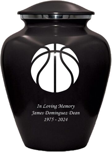 Basketball Cremation Urn, Customized Human Adult Funeral Urn for Basketball Lovers, Personalized Urn with Velvet Bag (Purple, Large) in Saudi Arabia
