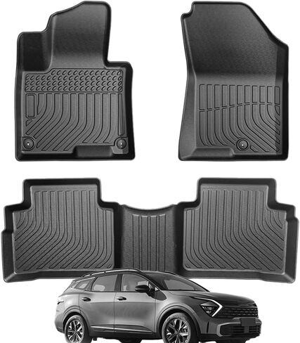 TPE All-Weather Floor Mats Cargo Liner for 2023-2025 Kia Sportage Accessories | Custom Fit for EX, LX, SX Prestige, X-Pro, X-Line (Gasoline), Heavy-Duty, Non-Slip, Black Interior Car Mats in Saudi Arabia