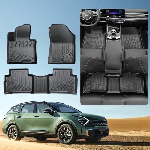 TPE All-Weather Floor Mats Cargo Liner for 2023-2025 Kia Sportage Accessories | Custom Fit for EX, LX, SX Prestige, X-Pro, X-Line (Gasoline), Heavy-Duty, Non-Slip, Black Interior Car Mats in Saudi Arabia