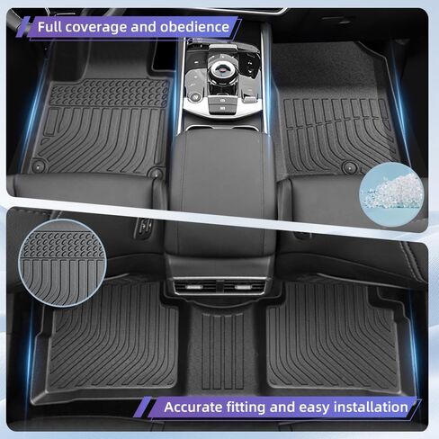 TPE All-Weather Floor Mats Cargo Liner for 2023-2025 Kia Sportage Accessories | Custom Fit for EX, LX, SX Prestige, X-Pro, X-Line (Gasoline), Heavy-Duty, Non-Slip, Black Interior Car Mats in Saudi Arabia