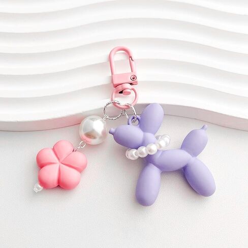 Creative Balloon Dog Keychain for Women Cute Jelly Key Ring Stylish Bag Charm Car Keys Accessory Birthday Gift for Girls in Saudi Arabia