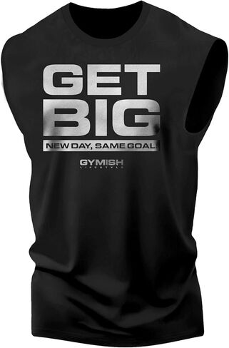 D R DETROIT REBELS Get Big Workout Tank Tops Men, Sleeveless Bodybuilding Athletic Tank Top in Kuwait