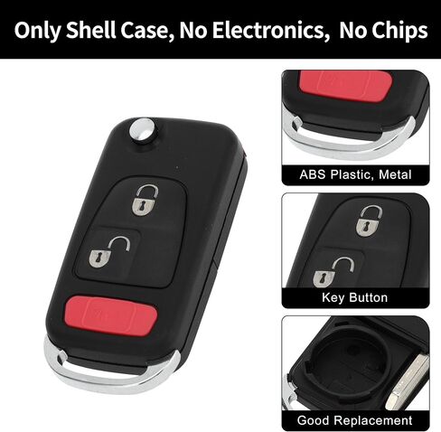 X AUTOHAUX Key Shell Case Keyless Entry Remote Key Fob Replacement Case for Mercedes-Benz ML320 1998-2003 for Mercedes-Benz ML55 for AMG 2000-2003 3 Buttons in Saudi Arabia