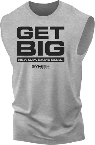 D R DETROIT REBELS Get Big Workout Tank Tops Men, Sleeveless Bodybuilding Athletic Tank Top in Kuwait