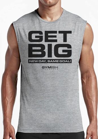 D R DETROIT REBELS Get Big Workout Tank Tops Men, Sleeveless Bodybuilding Athletic Tank Top in Kuwait