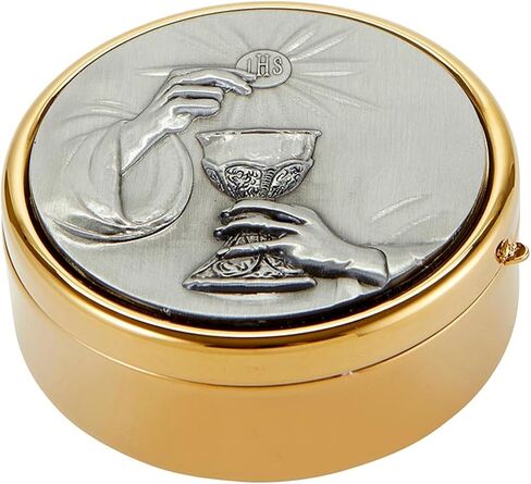 Needzo Chalice and Host Hospital PYX، حاوية ويفر محمولة، لوازم الكنيسة الكاثوليكية أثناء التنقل، 3.25 × 1.25 بوصة، المضيفين غير متضمنين in Kuwait