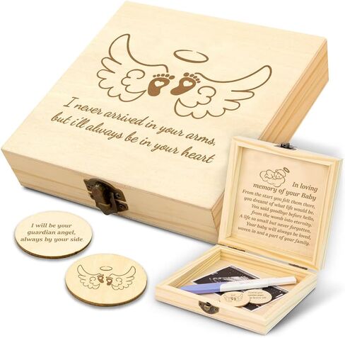 Miscarriage Gifts for Mothers Dad Miscarriage Memorial Wooden Box Loss of Baby Sympathy Keepsake Gifts Baby Loss Memorial Gift Bereavement Gift for Loss of Child in Saudi Arabia