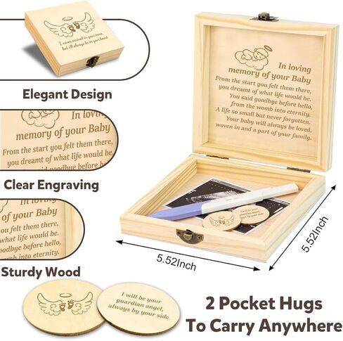 Miscarriage Gifts for Mothers Dad Miscarriage Memorial Wooden Box Loss of Baby Sympathy Keepsake Gifts Baby Loss Memorial Gift Bereavement Gift for Loss of Child in Saudi Arabia