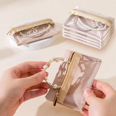 6 Pcs Jewelry Organizer, Travel Jewelry Pouch with Zipper, Velvet Bags for Women in Saudi Arabia