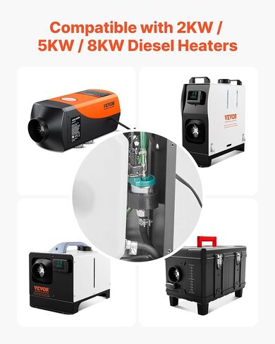 VEVOR Diesel Heater Fuel Pump Fit, 12V DC Car Air Heater Diesel Fuel Dosing Pump, 22ML Aluminum Air Diesels Parking Heaters Pumps Fits for 2KW 5KW 8KW Diesels Heaters, Quiet Design, Pulse Technology in Saudi Arabia