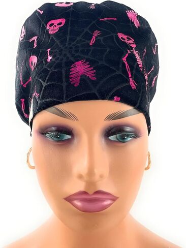 European Style Scrub Cap No Ribbon -The Witching Hour - Scrub Hat for Women - Nurses Hats Dr. Hats in Saudi Arabia