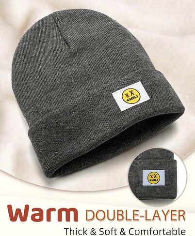 قبعة شتوية للنساء والرجال بطبقة مزدوجة قبعات شتوية ناعمة ودافئة بأساور للجنسين قبعة تزلج in Kuwait