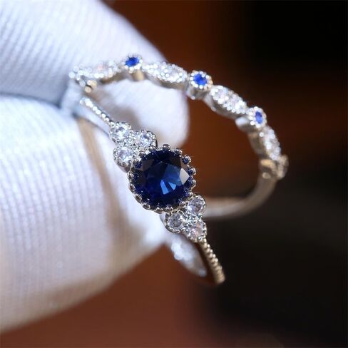 Silver Color 2Pcs Rings for Women Shiny Round Zirconia Jewelry for Engagement Party in Saudi Arabia