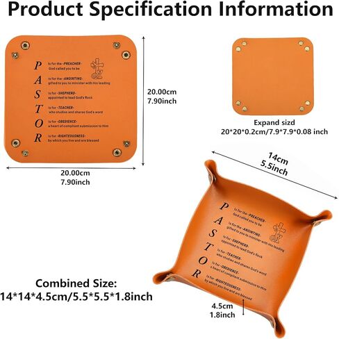 Pastor Appreciation Gifts Leather Tray, Desktop Storage Organizer Leather Tray Key Holder for Pastor, Appreciation Day, Baptism, Birthday, Christmas, Thanskgiving Fall Gifts for Men of God (pastor 1) in Saudi Arabia