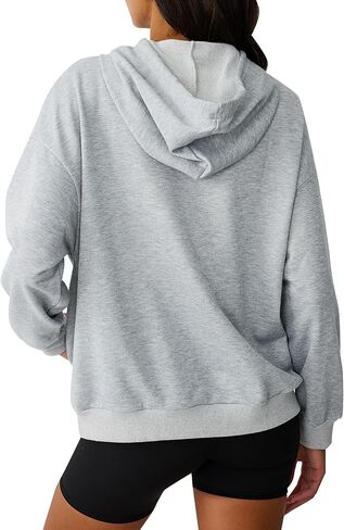 سويت شيرت Avanova نسائي بغطاء للرأس برسوم جرافيك نيويورك وأكمام طويلة برباط كبير مع جيب كانجارو in Kuwait