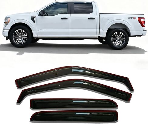 عاكسات النوافذ داخل القناة لسيارة Dodge RAM 1500 2500 3500 Crew & Mega Cab 2009-2018، واقيات النوافذ الواقية من المطر لشاحنات السيارات، عاكس فتحات تهوية الشمس، ملحقات الشاحنات in Saudi Arabia
