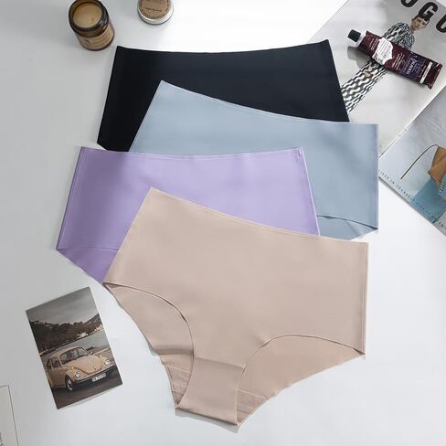 4 Pack Womens Underwear Full Coverage No Show High Waisted Seamless Ladies Panties in Saudi Arabia