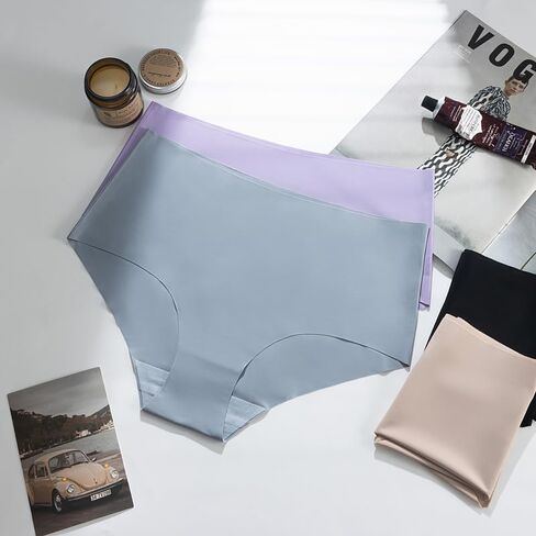 4 Pack Womens Underwear Full Coverage No Show High Waisted Seamless Ladies Panties in Saudi Arabia
