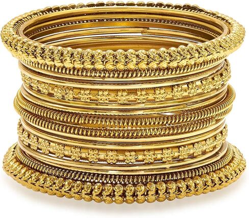 Aheli Tribal Traditional Antique Oxidised Silver Gold Bangles Combo Set Fashion Vintage Jewelry Gift for Women in Saudi Arabia