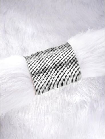 Aheli Stylish Indian Silver Bangle Set Ethnic Traditional Bollywood Fashion Wedding Jewelry Gift for Women (2.8 Inch) in Saudi Arabia