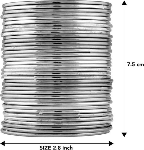 Aheli Stylish Indian Silver Bangle Set Ethnic Traditional Bollywood Fashion Wedding Jewelry Gift for Women (2.8 Inch) in Saudi Arabia