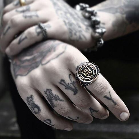 Genuine Stainless Steel Ring for Men Fashion Punk Rock Mason Knight Templar Cross Rings in Kuwait