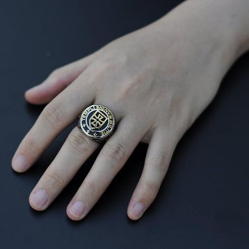 Genuine Stainless Steel Ring for Men Fashion Punk Rock Mason Knight Templar Cross Rings in Kuwait