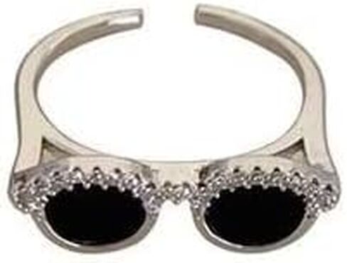 Sunglasses-Shaped Statement Ring - Open Band Adjustable Fashion Jewelry in Saudi Arabia
