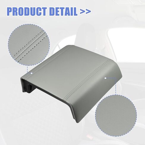 X AUTOHAUX سيارة مركز وحدة التحكم غطاء مسند الذراع غطاء صندوق المقعد حامي لفورد F-150 2004-2008 مسند الذراع غطاء الوسادة فو الجلود رمادي in Saudi Arabia
