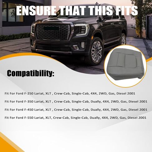 Priprilod Microfiber Leather Driver Bottom Replacement Seat Cover TAN Fit for Ford F250 F350 Lariat 2001 in Saudi Arabia