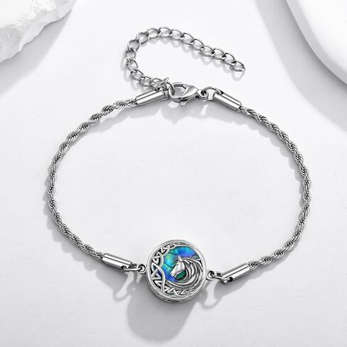 YAFEINI Horse Urn Bracelet for Ashes 925 Sterling Silver Horse Memorial Cremation Jewelry for Women in Saudi Arabia