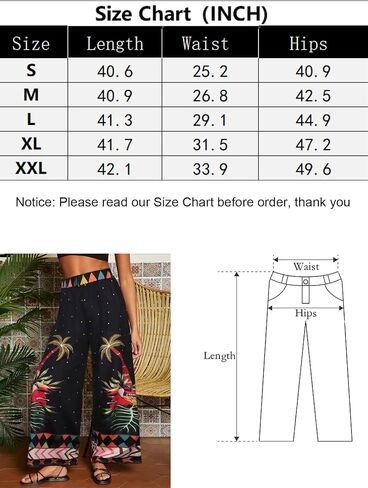 Women's Wide-Leg Pants with Elastic Waist, Fashionable Boho Ethnic Style Trousers, Suitable for Summer Vacation Wear in Saudi Arabia