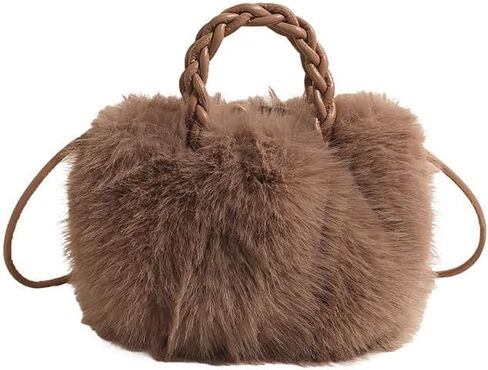 Tote Bag for Women Plush Handbag Fuzzy Shoulder Bag Big Capacity Purse in Saudi Arabia