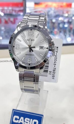 Casio MTP-V004D-7B2 Men's Dress Stainless Steel Silver Dial Analog Date Watch in Saudi Arabia