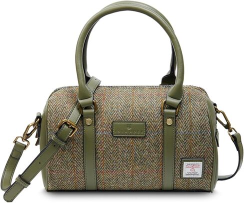 Islander® The Medium Duffel Ladies Shoulder Bag with Harris Tweed, Chestnut Herringbone in Kuwait