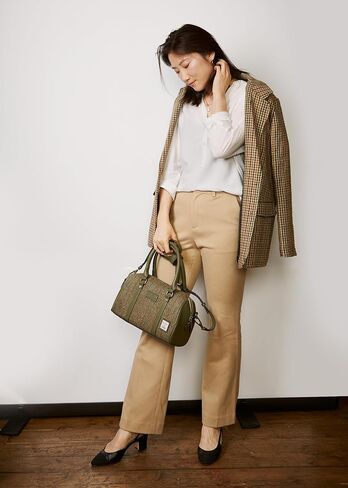 Islander® The Medium Duffel Ladies Shoulder Bag with Harris Tweed, Chestnut Herringbone in Kuwait