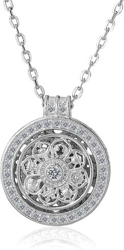 Sterling Silver Moon Necklace for Women - Rotating Circle Pendant Y Necklace, Fine Silver Necklace with Pendant, Gift for Her in Saudi Arabia
