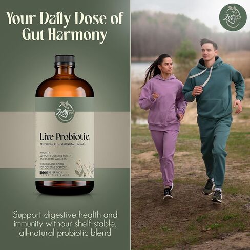 Liquid Probiotic - Natural Probiotic Blend with 50 Billion CFU - Helps Promote Immune Support & Gut Health for Men & Women - No Additives & Fillers -Vegan - Formulated in The USA, 17 fl oz in Saudi Arabia
