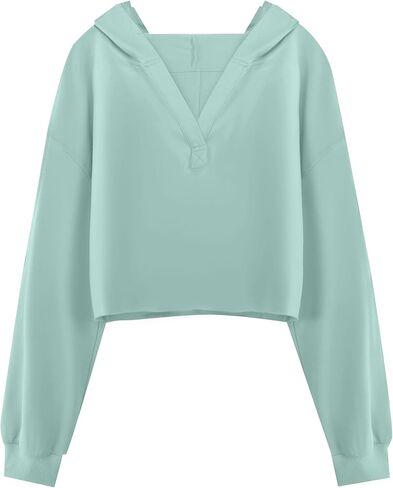 ريميدو للنساء غير الرسمي الطويل الأكمام المحصول العلوي هوديز قميص من النوع الثقيل مع السحب in Kuwait