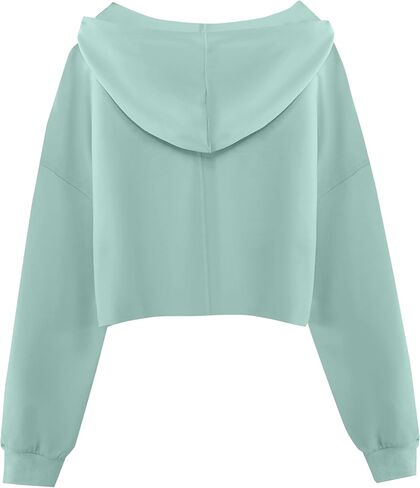 ريميدو للنساء غير الرسمي الطويل الأكمام المحصول العلوي هوديز قميص من النوع الثقيل مع السحب in Kuwait