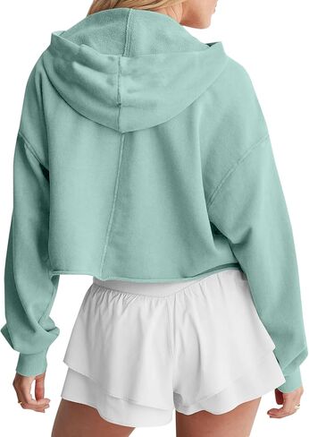 ريميدو للنساء غير الرسمي الطويل الأكمام المحصول العلوي هوديز قميص من النوع الثقيل مع السحب in Kuwait