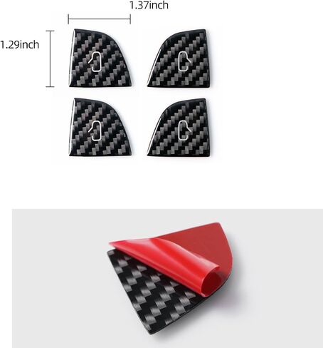 BETTERHUMZ Door Open Button Sticker Compatible with Tesla Model 3 Highland 2024 Model Y Juniper 2025 Carbon Fiber Door Lock Switch Trim Interior Accessories (Red) in Saudi Arabia
