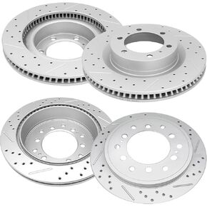 Disc Brake Rotors, Front and Rear Drilled Slotted Vented Rotor Set of 4 for 2010 2011 2012 2013 2014 2015 2016 2017 2018 2019 2020 Toyota 4Runner 2010-2021 Lexus GX460 in Kuwait